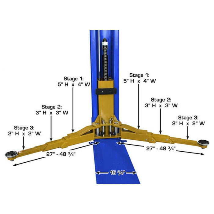 Atlas Equipment Platinum PVL9BP ALI Certified 2-Post Lift 9k lbs. #ATEAP-PVL9BP-FPD, alamoequipment.com