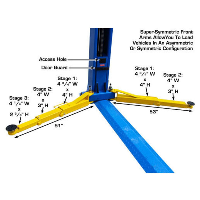 BP10000X Commercial Grade Baseplate 2-Post Lift 10,000 lbs #ATEATTD-BP10000X-FPD, alamoequipment.com