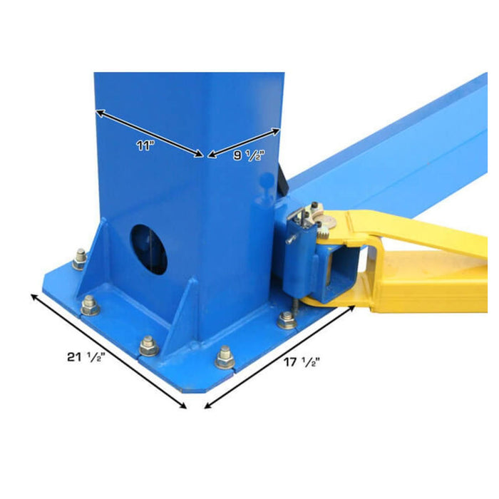 BP10000X Commercial Grade Baseplate 2-Post Lift 10,000 lbs #ATEATTD-BP10000X-FPD, alamoequipment.com