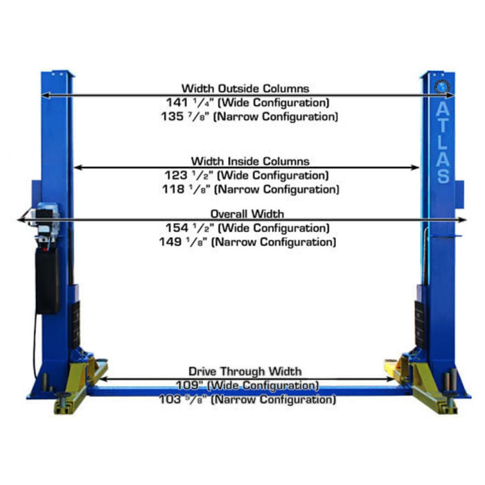 Atlas® BP-12000 HD 2 Post Lift 12K lbs #ATEATTD-BP12000X-FPD, alamoequipment.com
