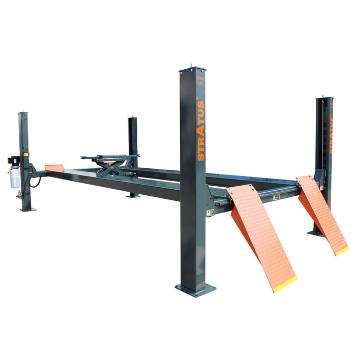 Stratus 4-Post 14k lbs Pneumatic Safety Lock Release Car Lift SAE-414, alamoequipment.com