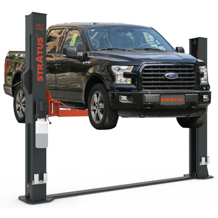 Stratus Extra Wide 12k lbs Single Point Manual Release 2-Post Lift SAE-F12X, alamoequipment.com