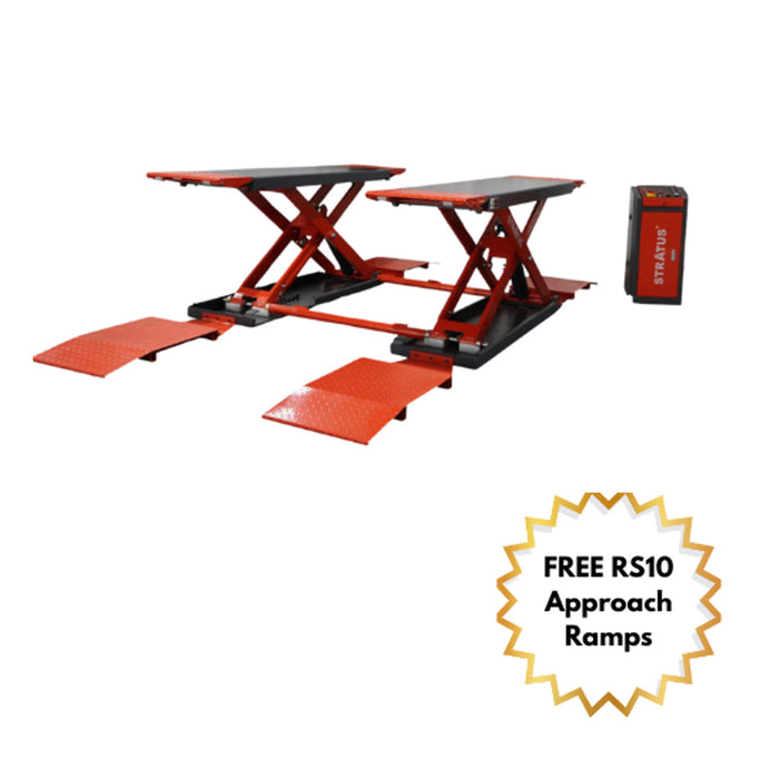 Stratus Extra Wide & Tall 10k lbs Scissor Car Lift, SAE-MS10000P, alamoequipment.com