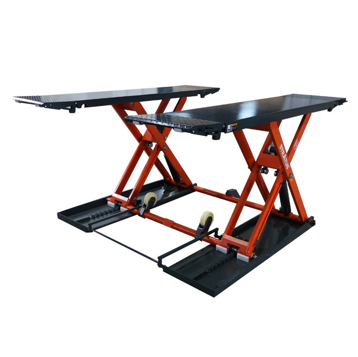 Stratus Extra Wide & Tall 9k lbs Scissor Car Lift, SAE-MS9000XT, alamoeequipment.com