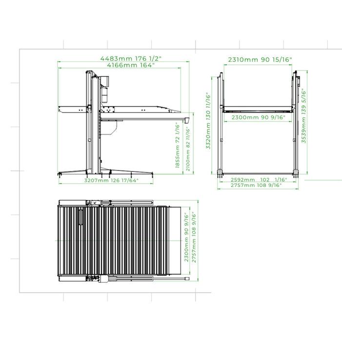 Stratus 7k lbs 2-Post Parking Lift SAE-P27, alamoequipment.com