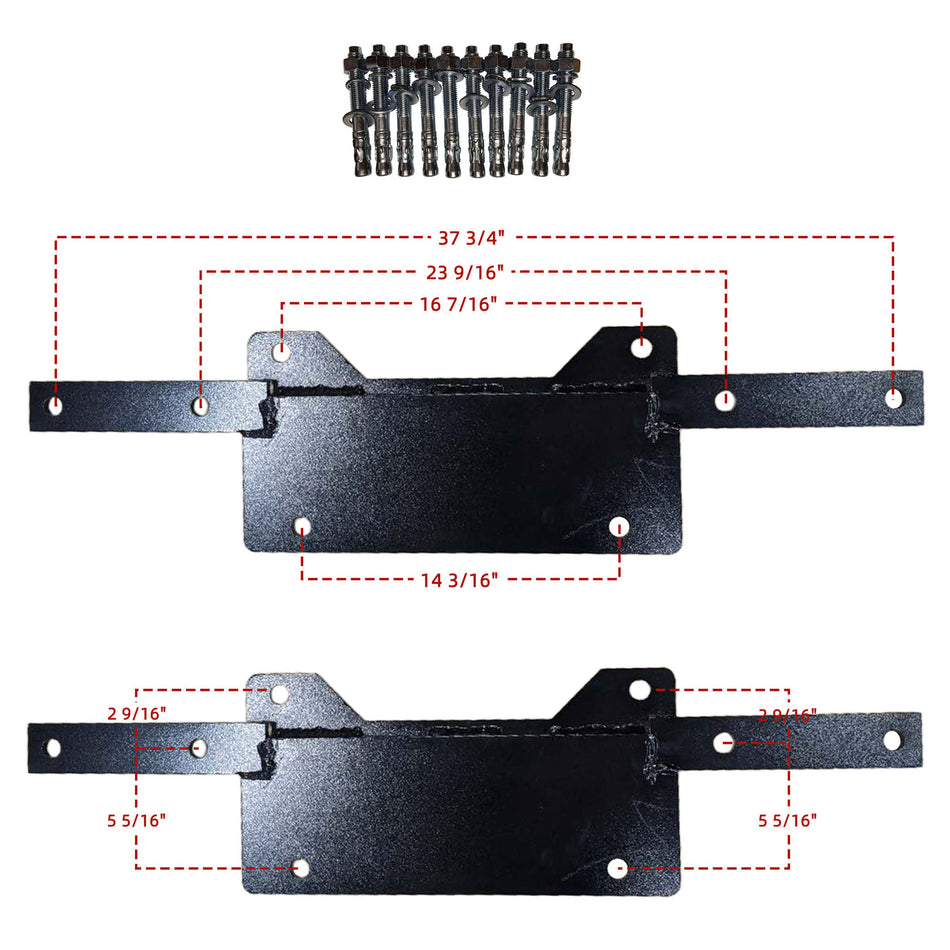 APlusLift 2-Post Car Lift Base Plate Extension Kit Black, alamoequipment.com