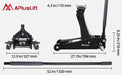 APlusLift 4 Ton Lower profile Steel Racing Floor Jack, FE400B, alamoequipment.com