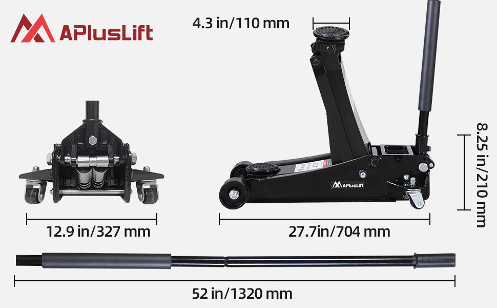 APlusLift 4 Ton Lower profile Steel Racing Floor Jack, FE400B, alamoequipment.com
