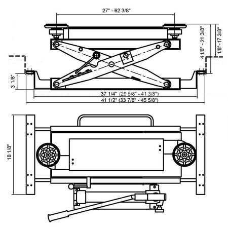 APlusLift 4000LB Air Operated Sliding Bridge Jack ABJ-40, alamoequipment.com