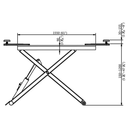 APlusLift 6,600LB Portable Mid-Rise Scissor Lift HW-SL6600X, alamoequipment.com