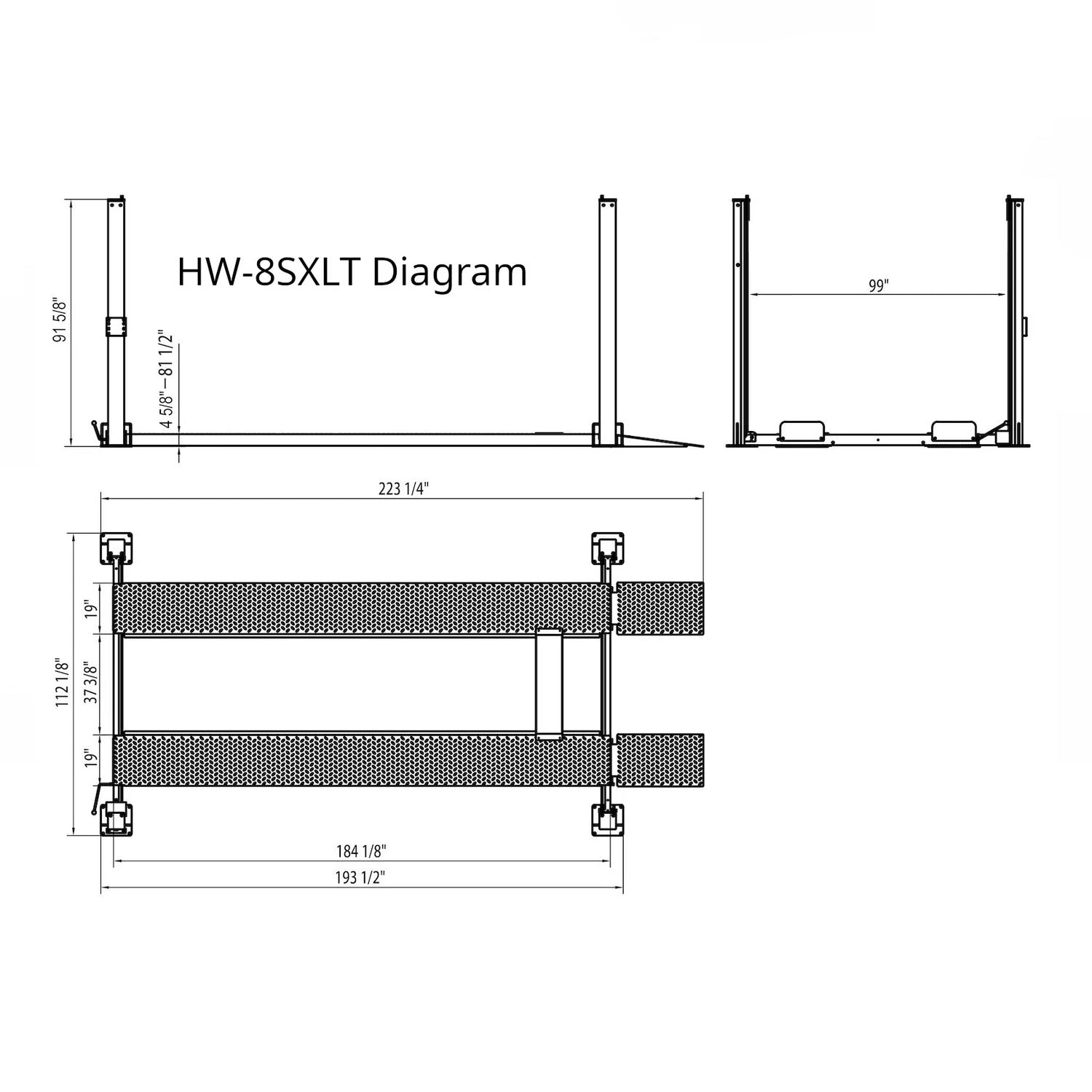 APlusLift 8000LB 4-Post Portable Parking Storage Service Car Lift #HW-8SXLT, alamoequipment.com