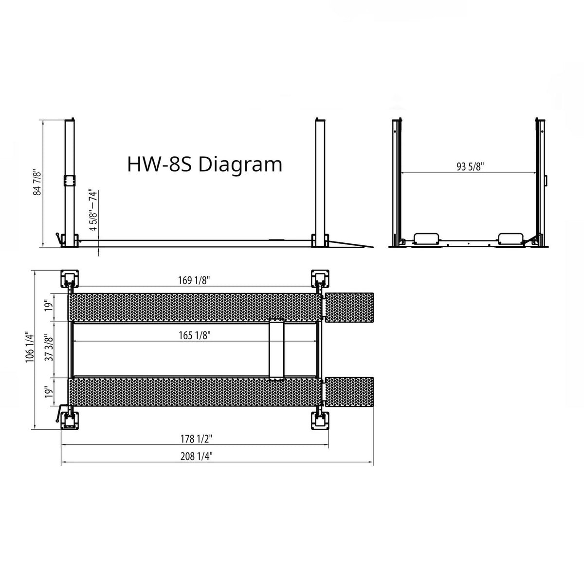 APlusLift 8000LB 4-Post Portable Parking Storage Service Car Lift #HW-8S, alamoequipment.com