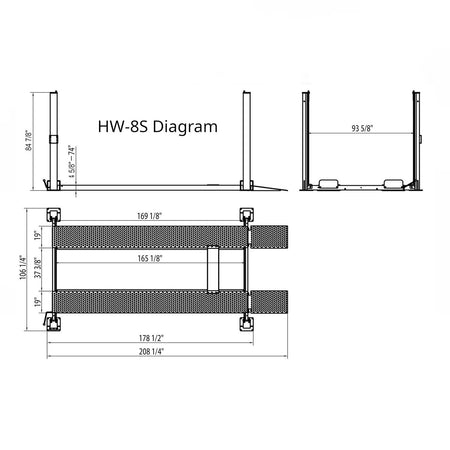APlusLift 8000LB 4-Post Portable Parking Storage Service Car Lift #HW-8S, alamoequipment.com
