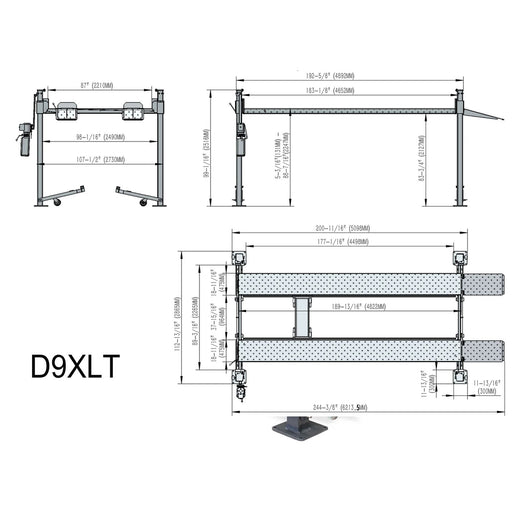 APlusLift 9000LB 4-Post Portable Parking Storage Service Car Lift #HW-D9XLT, alamoequipment.com