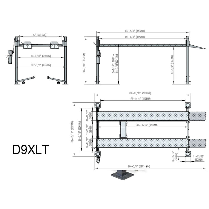 APlusLift 9000LB 4-Post Portable Parking Storage Service Car Lift #HW-D9XLT, alamoequipment.com