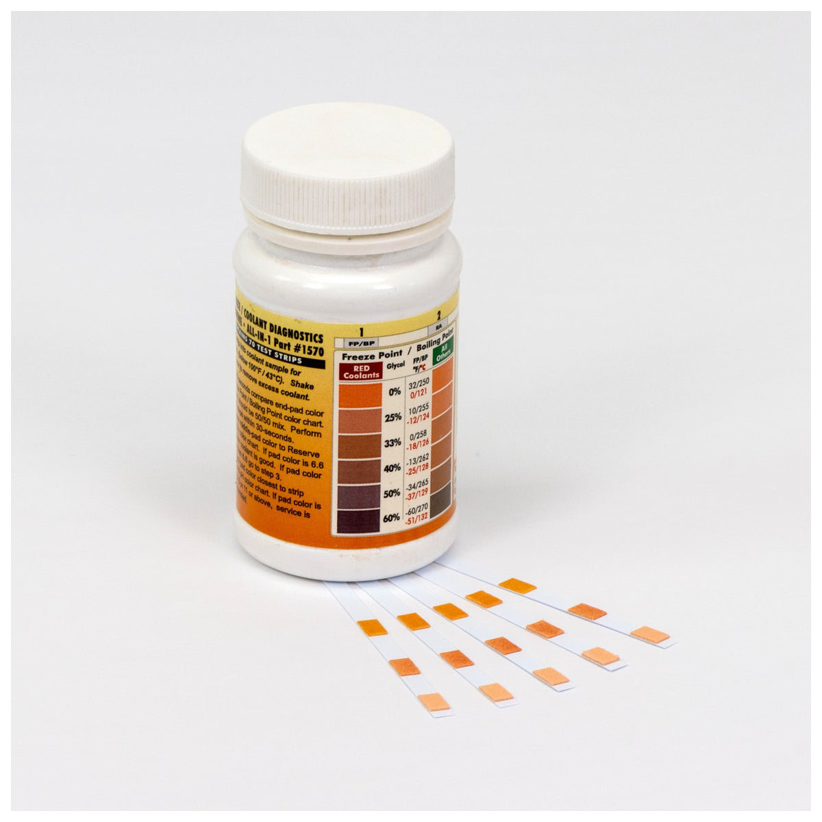 Flo-Dynamics Multi Coolant Test Strips (Bottle of 70 Test #03070, AlamoEquipment.com