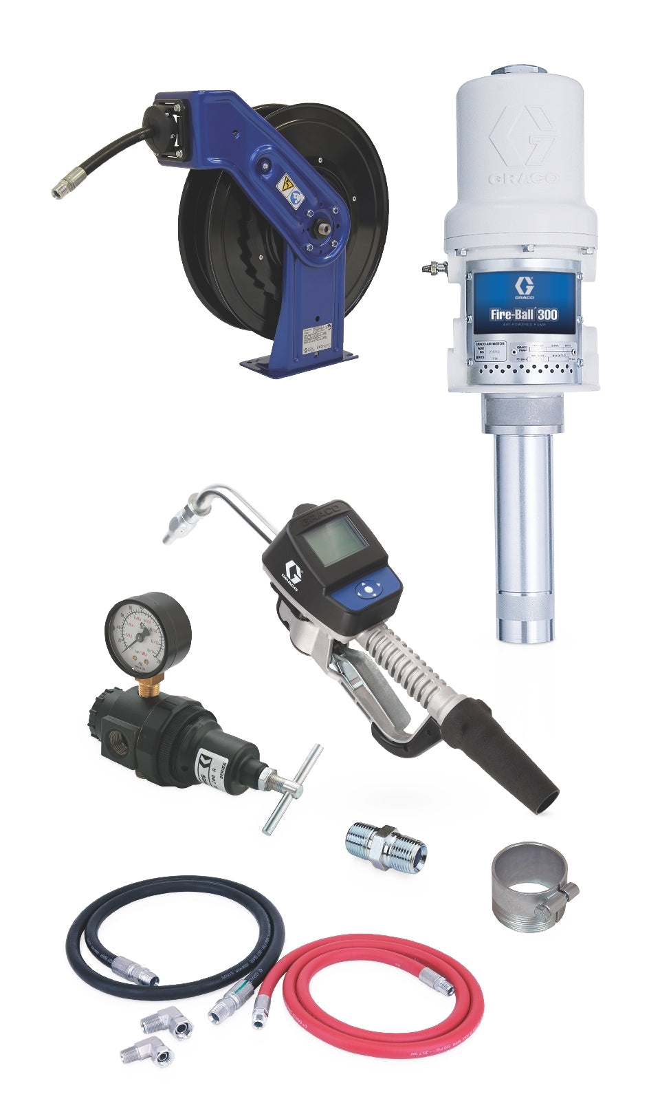 Graco Fire-Ball 300 5:1 oil dispensing pump package with preset meter #244038, AlamoEquipment.com