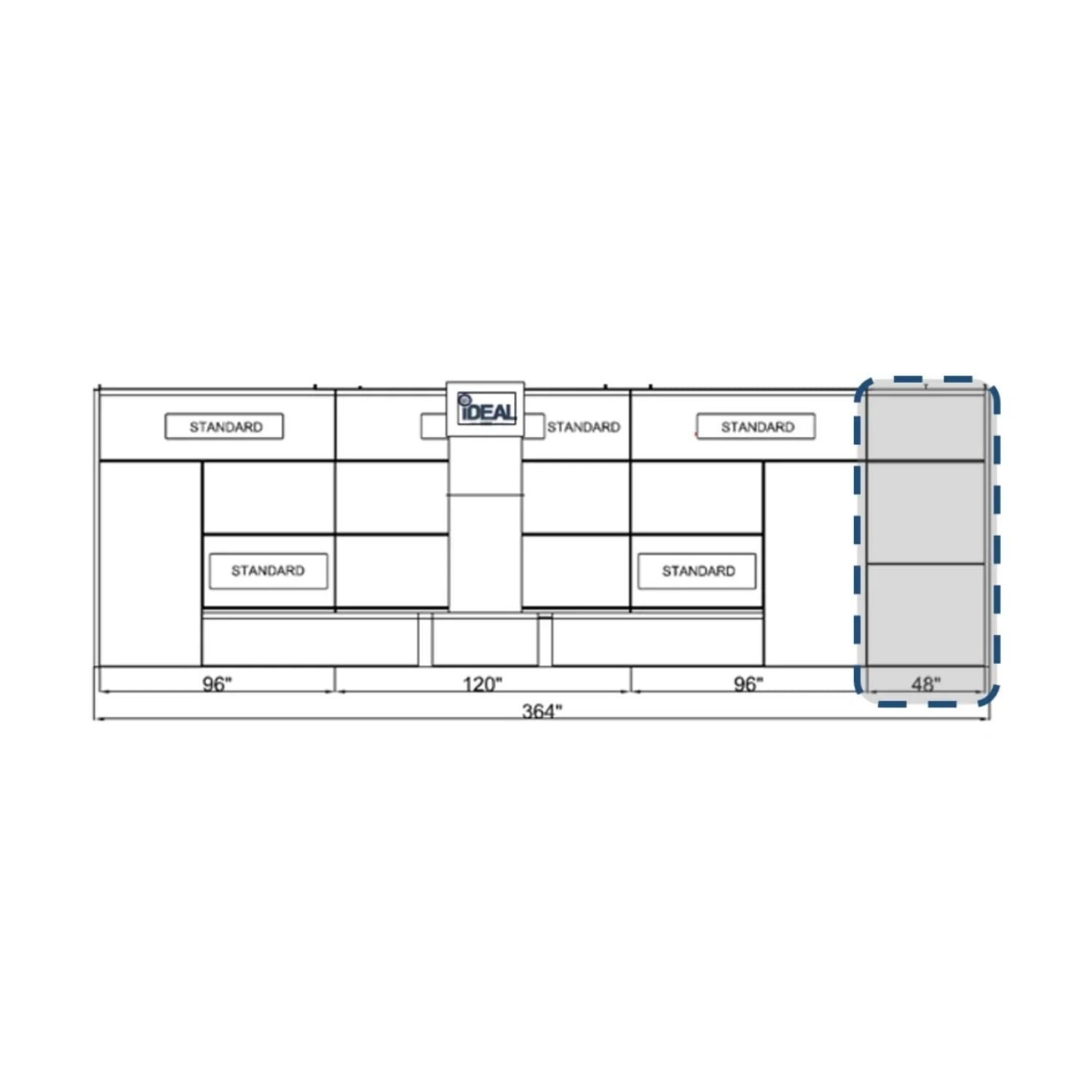 iDEAL PSBSSDD 48" SDD & SEMI Extension Panel Kit Assembly #PSB-SSDD-48EPK-AK, AlamoEquipment.com