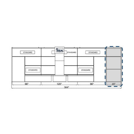 iDEAL PSBSSDD 48" SDD & SEMI Extension Panel Kit Assembly #PSB-SSDD-48EPK-AK, AlamoEquipment.com