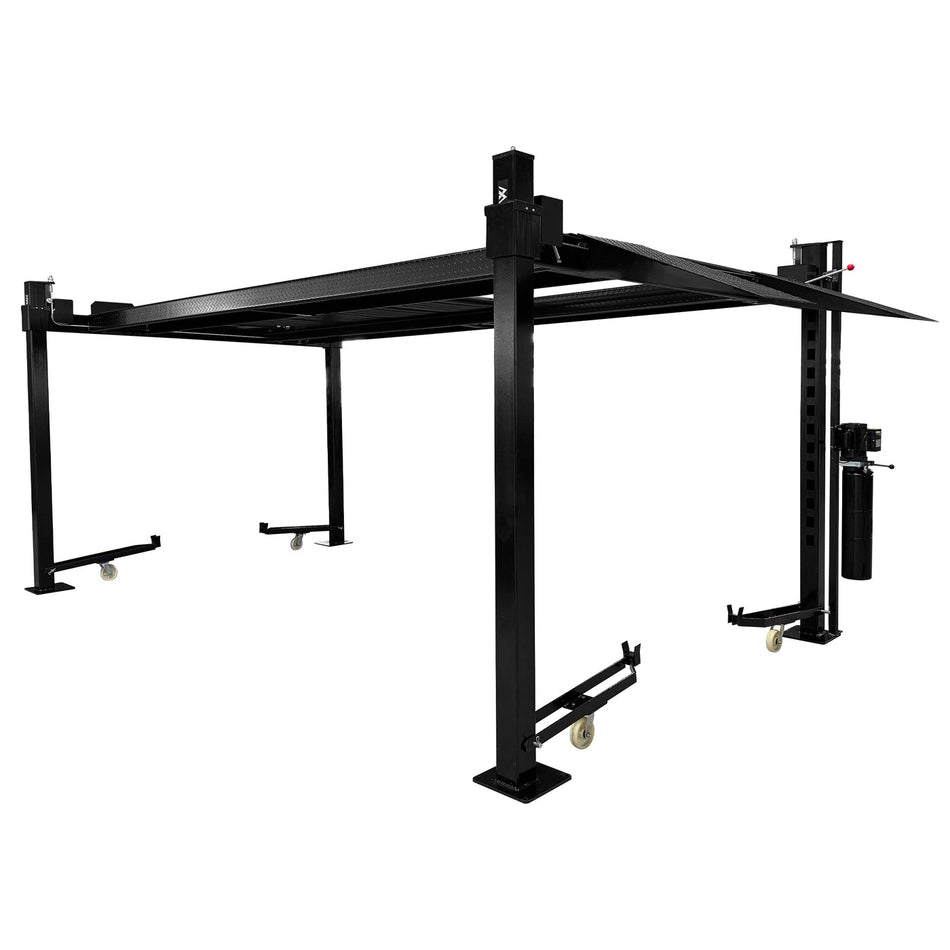 APlusLift 11,000LB 4-Post Portable Parking Storage Service Car Lift #HW-4P11S, alamoequipment.com