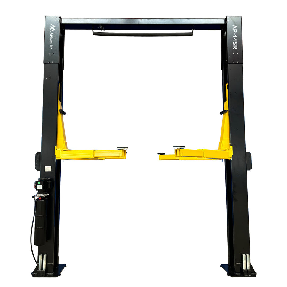 APlusLift 14,000LB 2-Post Overhead Single Release Direct Drive Car Lift #AP-14SR, alamoequipment.com