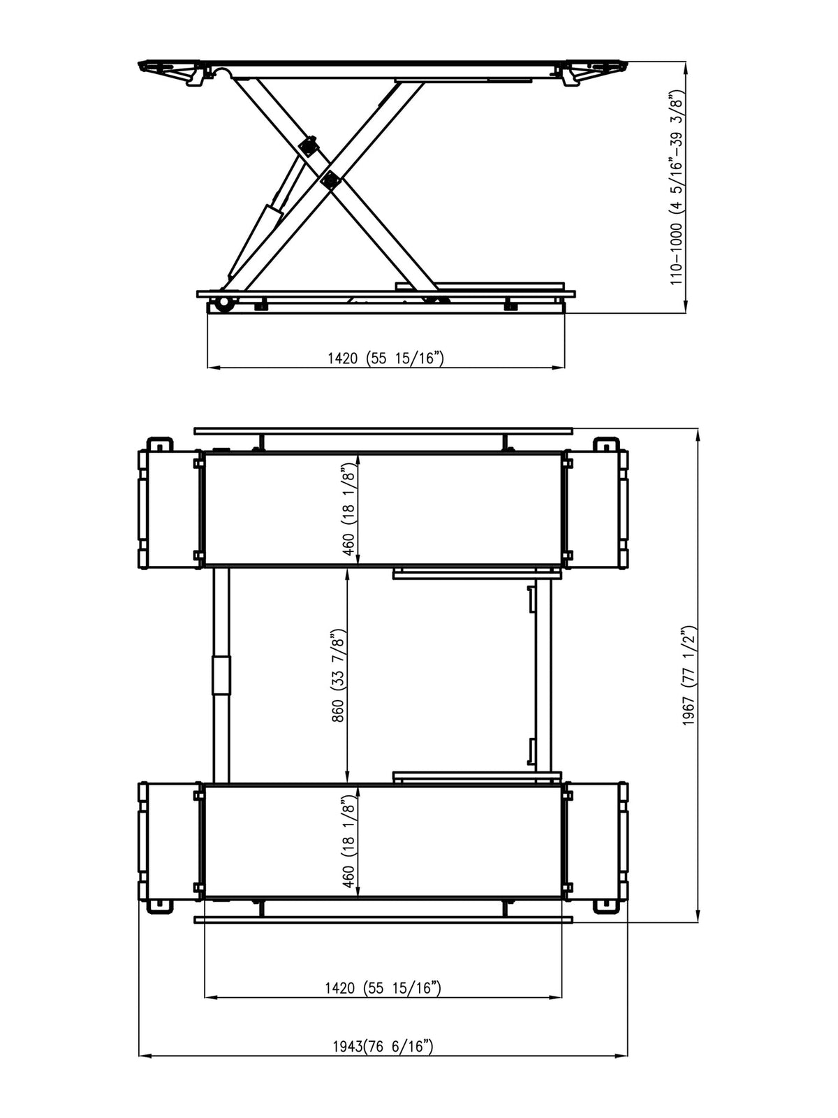 APlusLift 6,600LB Mid-Rise Scissor Lift, Electric Release SL-MR66, alamoequipment.com
