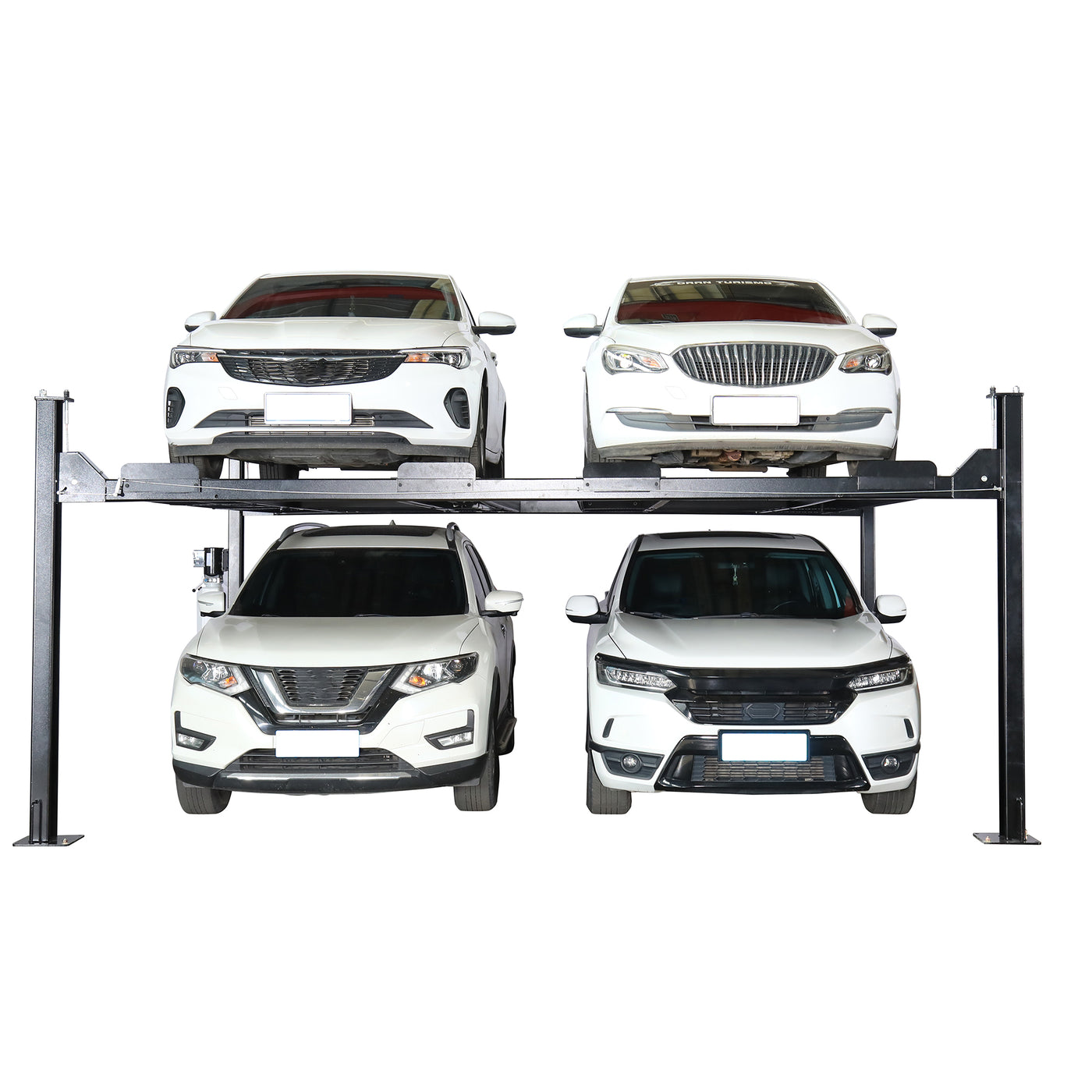 APlusLift 9,000LB 4-Post Double Deck Parking Storage Service Car Lift #HW-9KDP, alamoequipment.com
