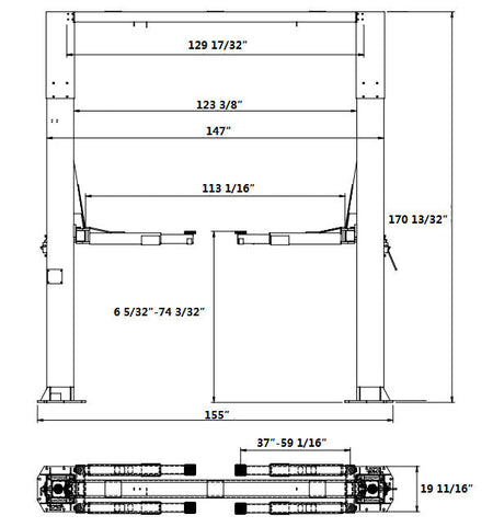 APlusLift 20,000LB 2-Post Overhead Single Release Direct Drive Car Lift #AP-20SR, alamoequipment.com