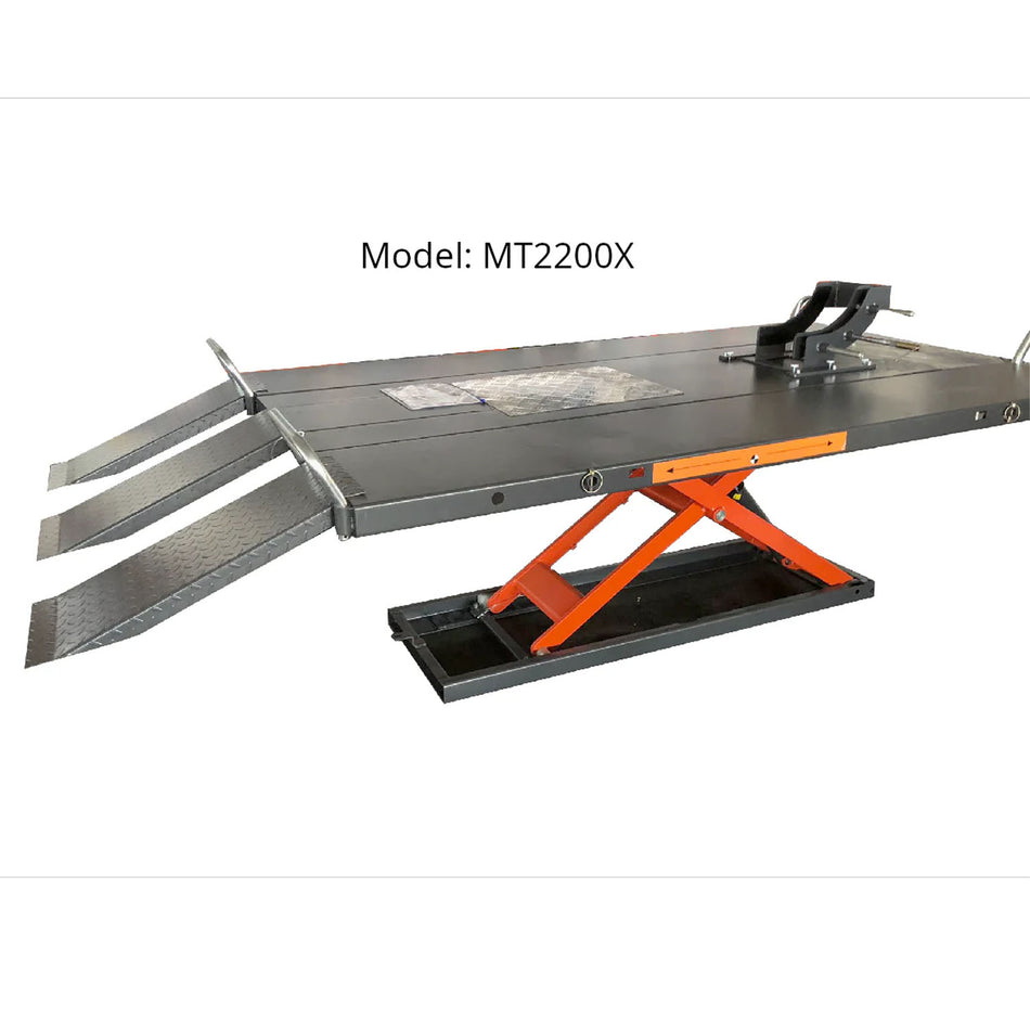 Falcon 61" Wide 2200 lb Electric Hydraulic Lift Table for Motorcycles, ATVs #MT2200X, alamoequipment.com