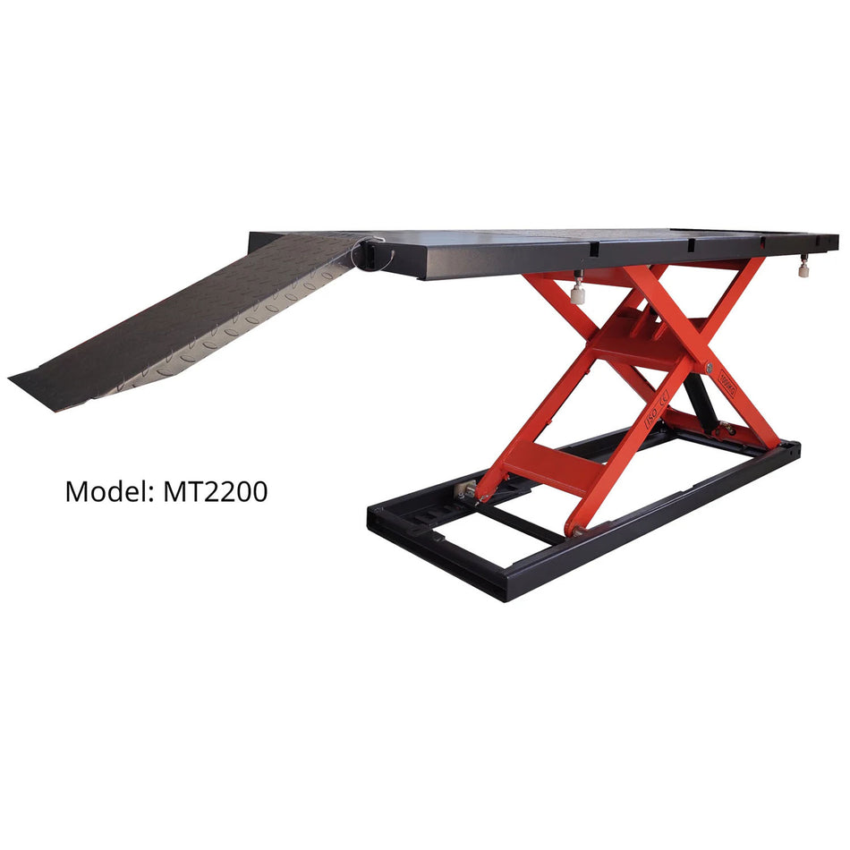 Falcon 28" Wide 2200 lb Electric Hydraulic Lift Table for Motorcycles, ATVs #MT2200, alamoequipment.com
