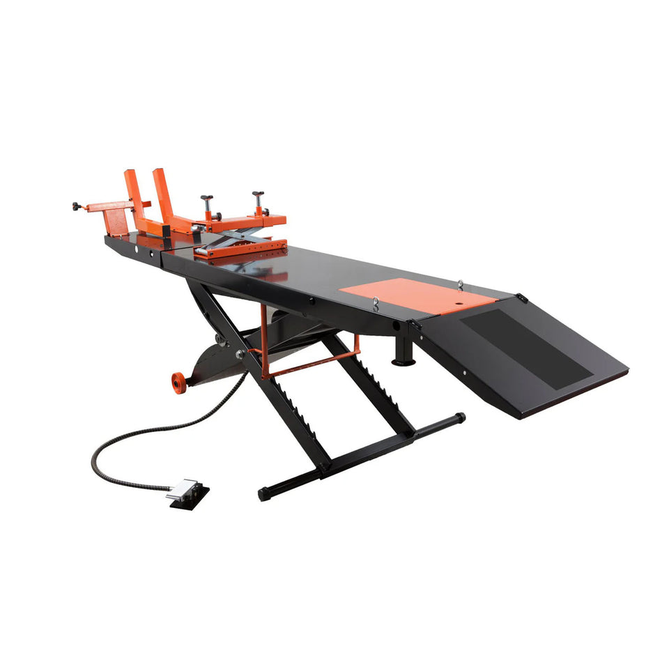 APlusLift 24" Wide 1500 lb Air Operated Lift Table for Motorcycles #MT1500, alamoequipment.com