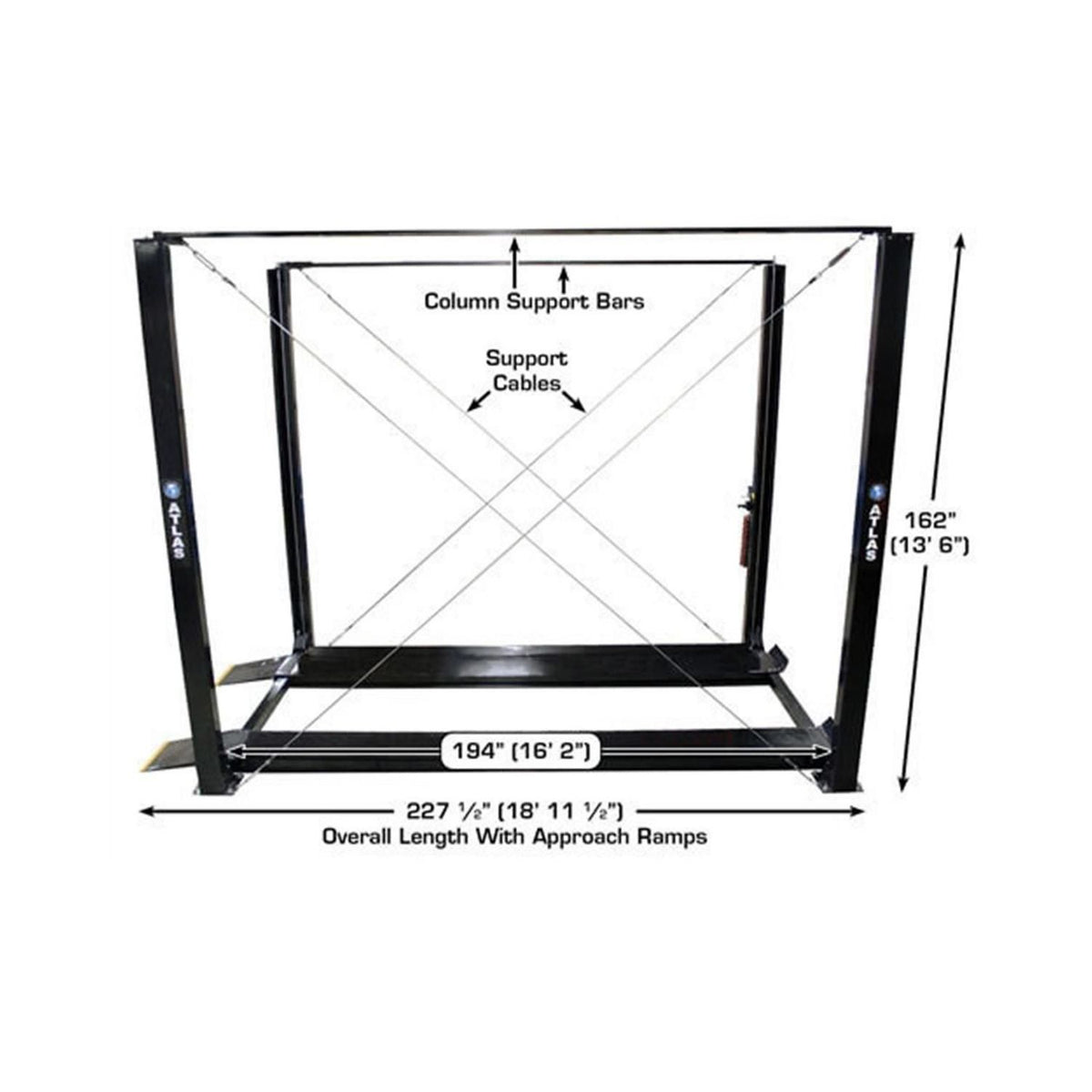 Atlas PRO7000ST 7,000 lb. Super-Tall 4-Post Lift, AlamoEquipment.com