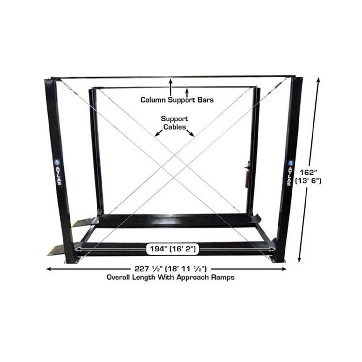 Atlas PRO7000ST 7,000 lb. Super-Tall 4-Post Lift, AlamoEquipment.com