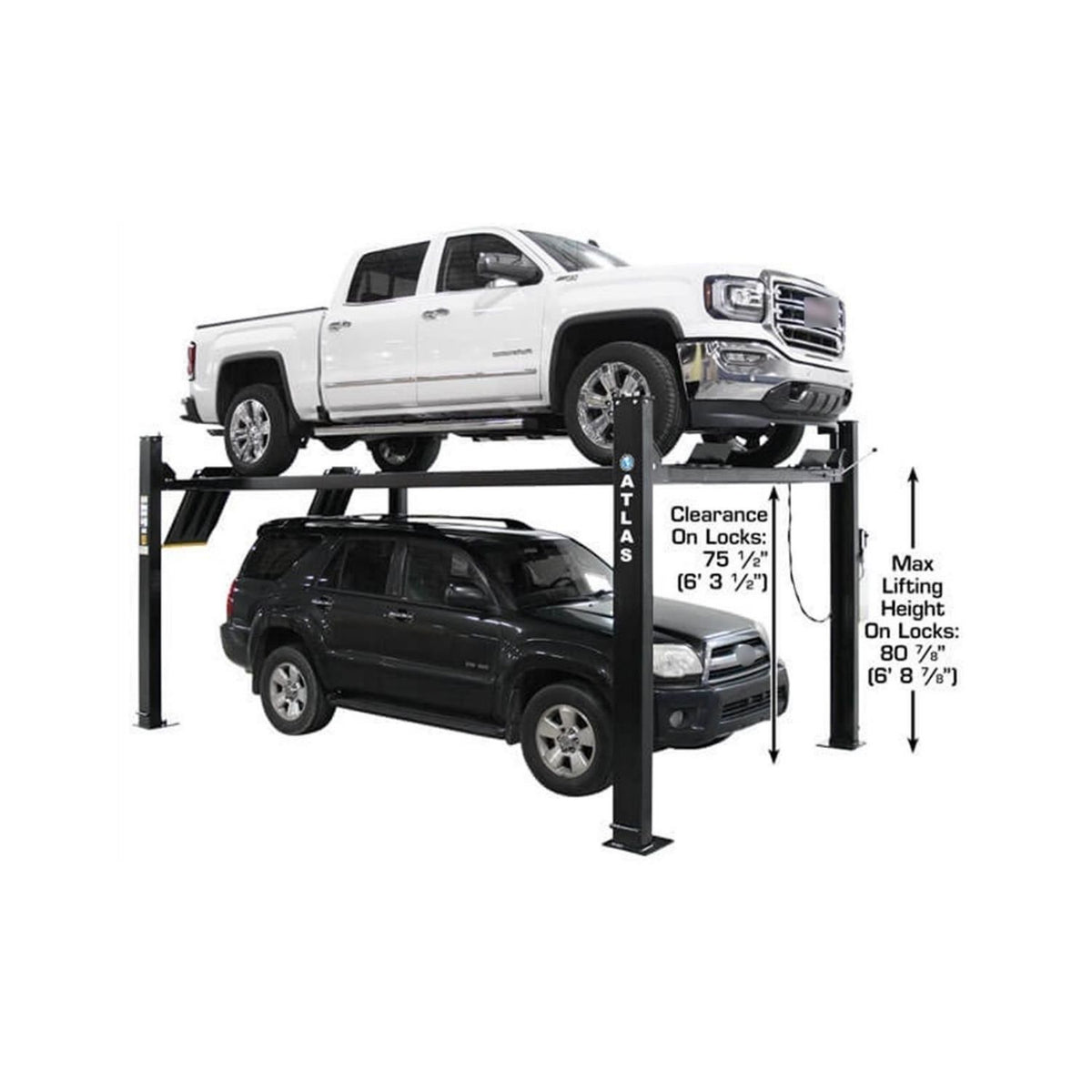 Atlas APEX 9,000 lb Certified 4-Post Hobbyist Lift, AlamoEquipment.com
