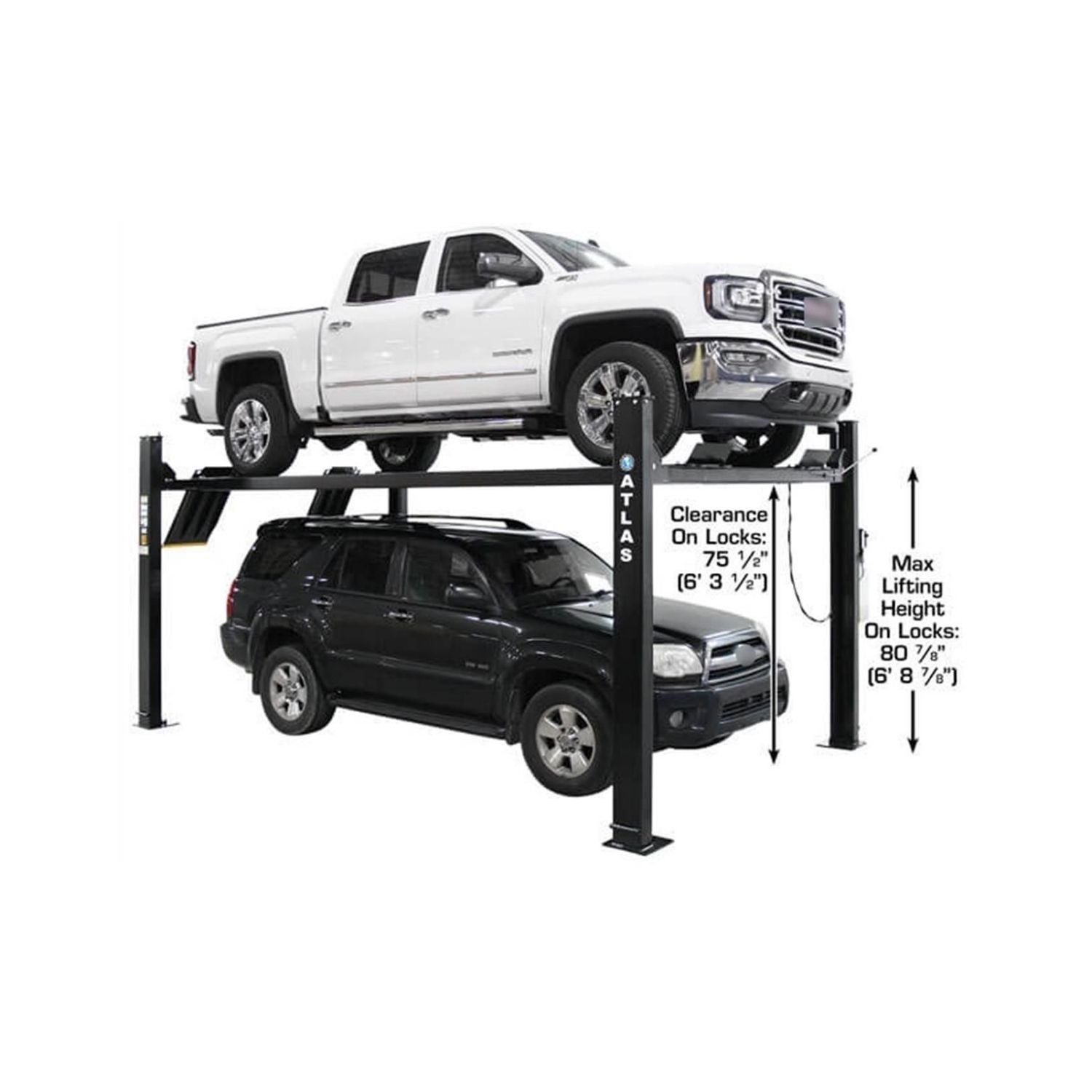 Atlas APEX 9,000 lb Certified 4-Post Hobbyist Lift, AlamoEquipment.com