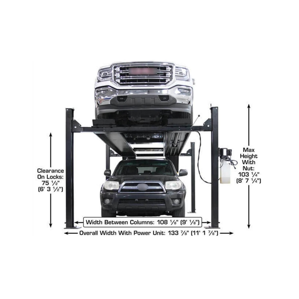 Atlas APEX 9,000 lb Certified 4-Post Hobbyist Lift, AlamoEquipment.com