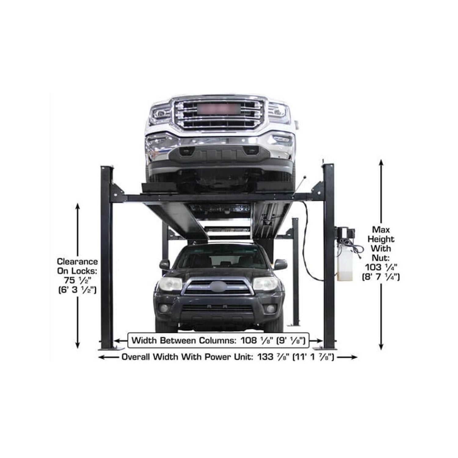Atlas APEX 9,000 lb Certified 4-Post Hobbyist Lift, AlamoEquipment.com