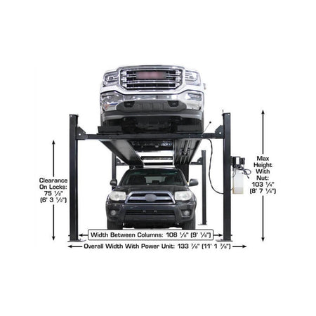 Atlas APEX 9,000 lb Certified 4-Post Hobbyist Lift, AlamoEquipment.com