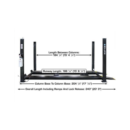 Atlas APEX 9,000 lb Certified 4-Post Hobbyist Lift, AlamoEquipment.com