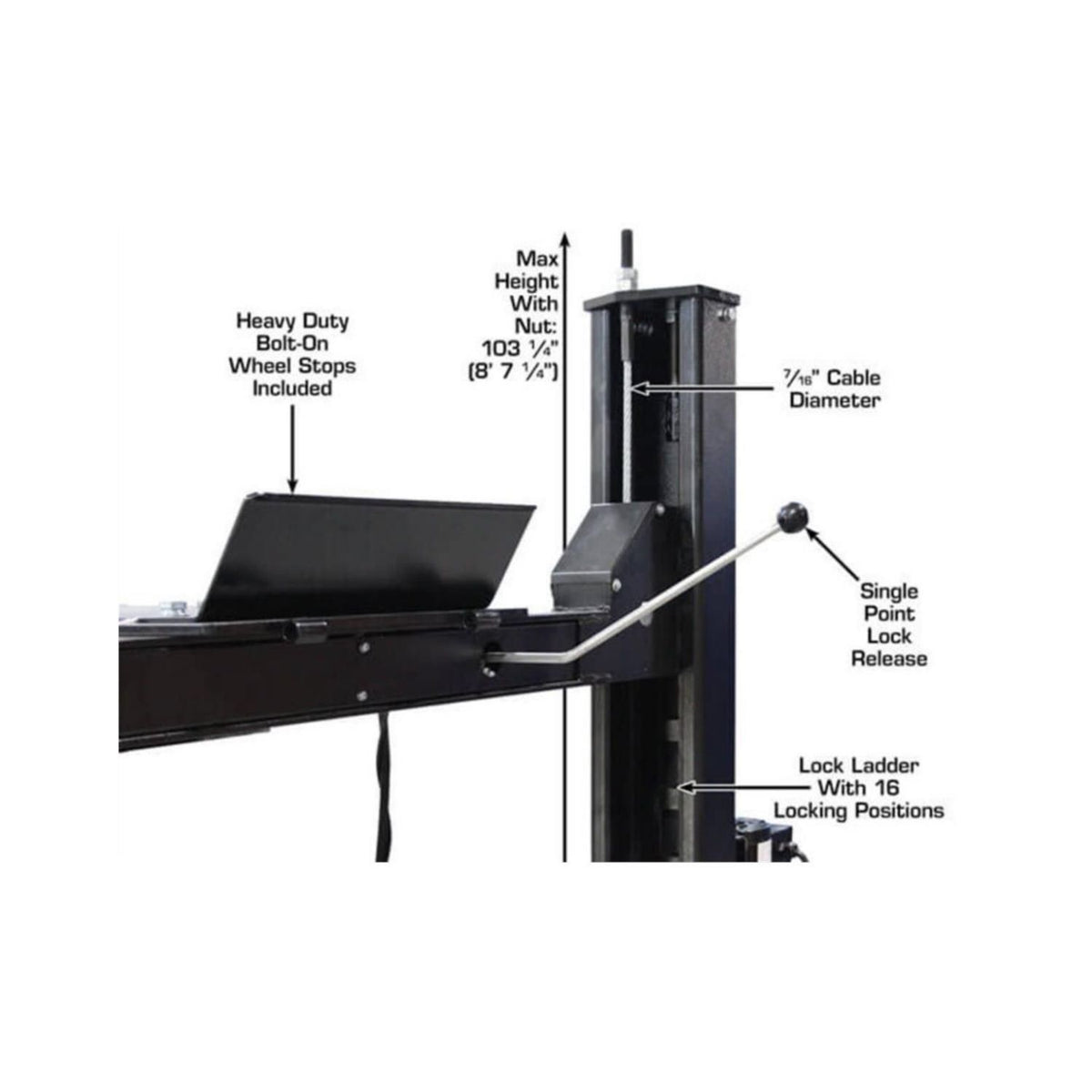 Atlas APEX 9,000 lb Certified 4-Post Hobbyist Lift, AlamoEquipment.com