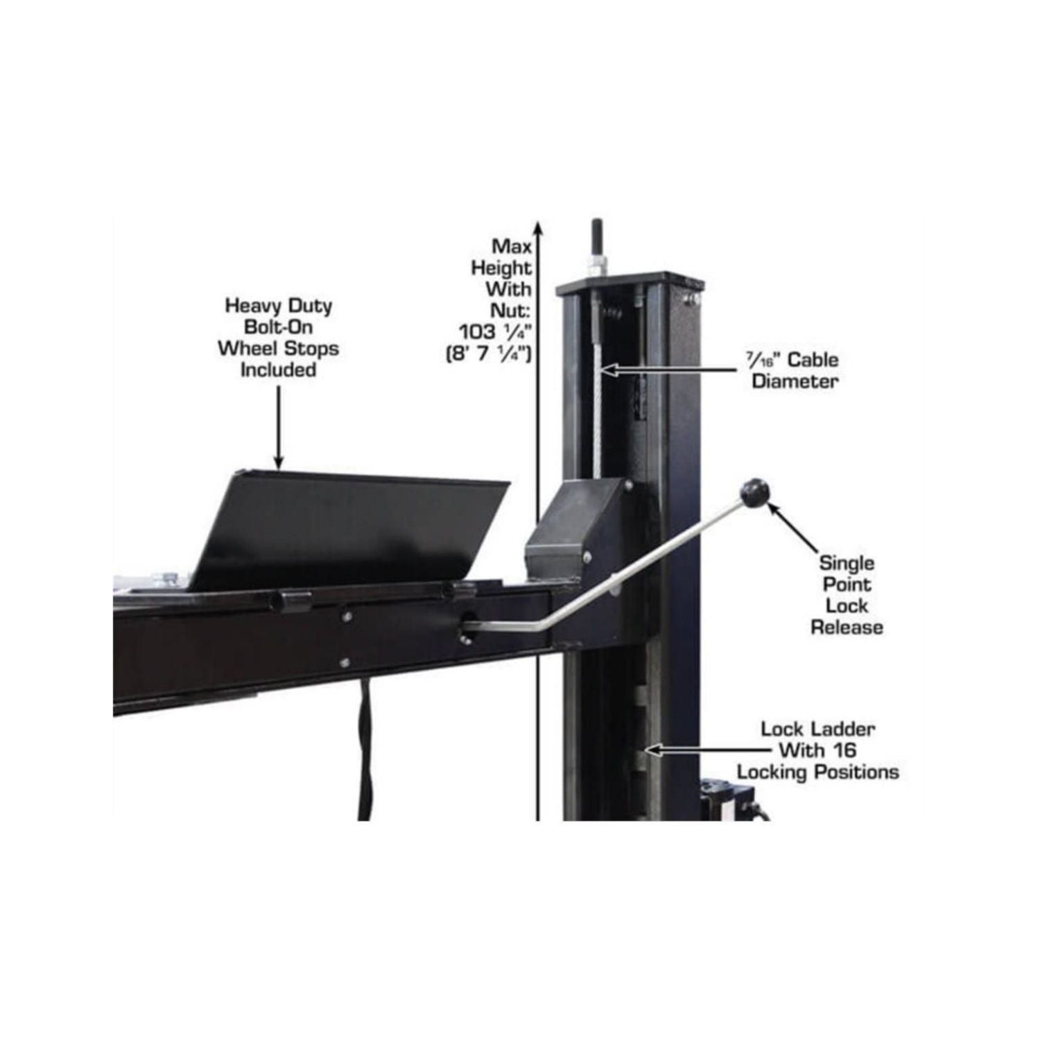 Atlas APEX 9,000 lb Certified 4-Post Hobbyist Lift, AlamoEquipment.com