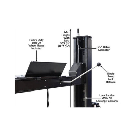Atlas APEX 9,000 lb Certified 4-Post Hobbyist Lift, AlamoEquipment.com