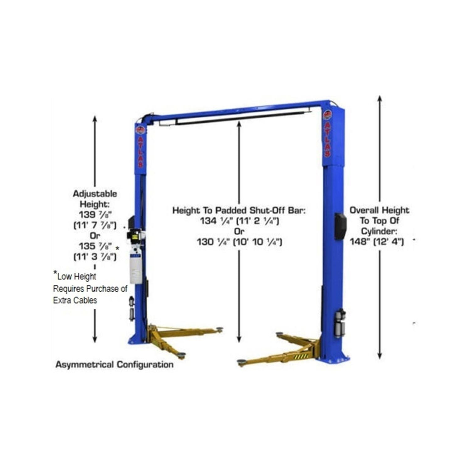 Atlas Platinum PVL10 Lift w/ Height Extension Kit, AlamoEquipment.com