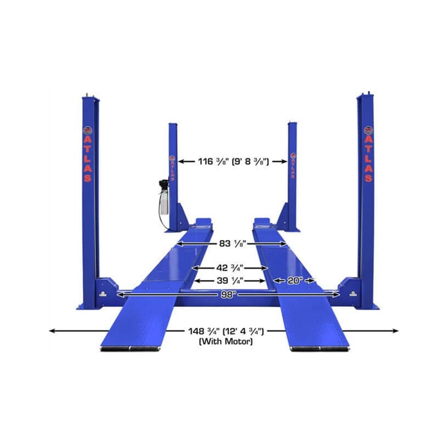 Atlas Platinum PVL14OF-EXT Open Front Alignment Lift #ATEAP-PVL14OF-EXT-FPD, AlamoEquipment.com