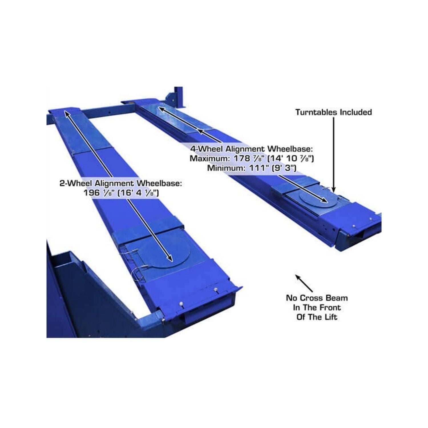 Atlas Platinum PVL14OF-EXT Open Front Alignment Lift #ATEAP-PVL14OF-EXT-FPD, AlamoEquipment.com