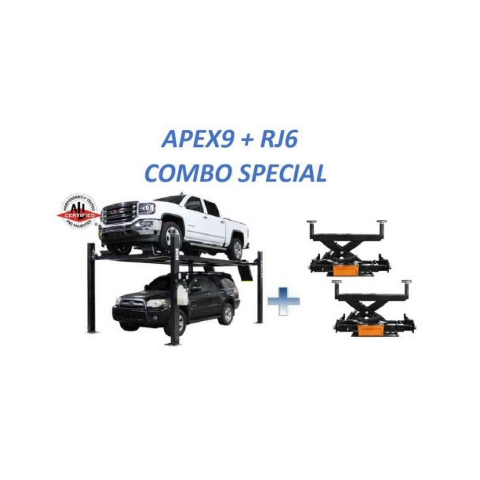Atlas APEX 9,000 lb 4-Post Lift & RJ6 Combo, AlamoEquipment.com