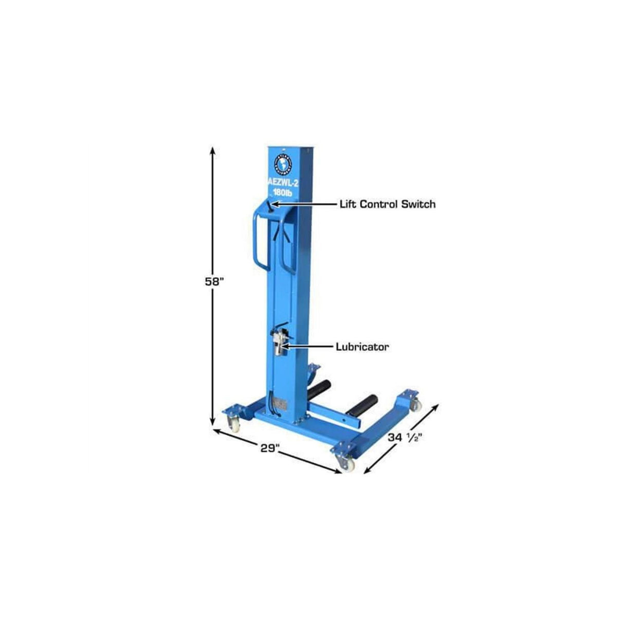 Atlas Off-Centered Pneumatic Wheel Lift #ATEATTC-AEZWL-2, AlamoEquipment.com