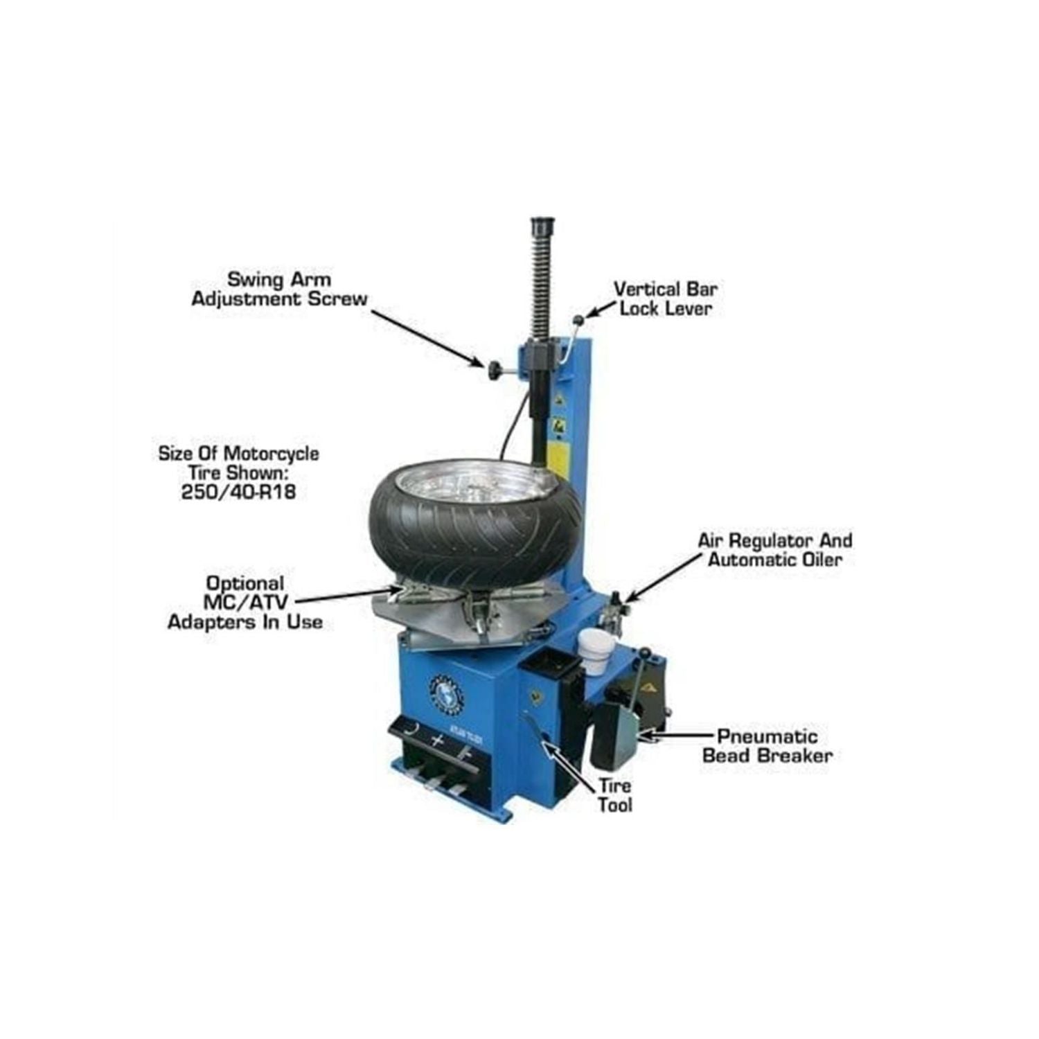 Atlas TTC221 Rim-Clamp Tire Changer #ATEATTC221, AlamoEquipment.com