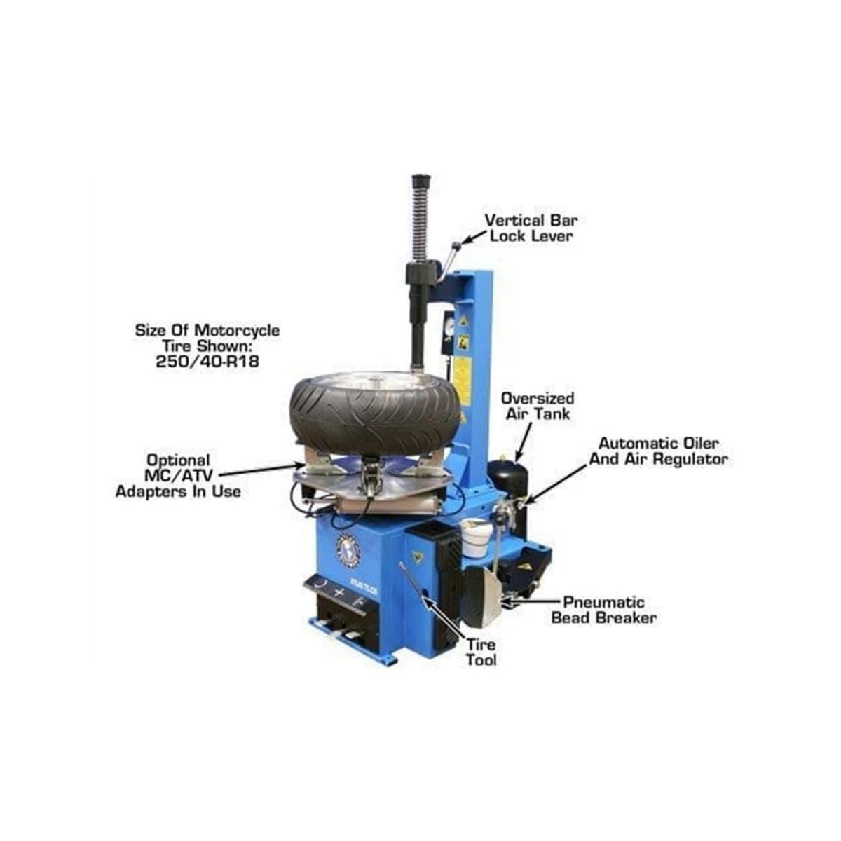 Atlas TTC229 Rim-Clamp Tire Changer w/ Bead Blaster #ATEATTC229, AlamoEquipment.com