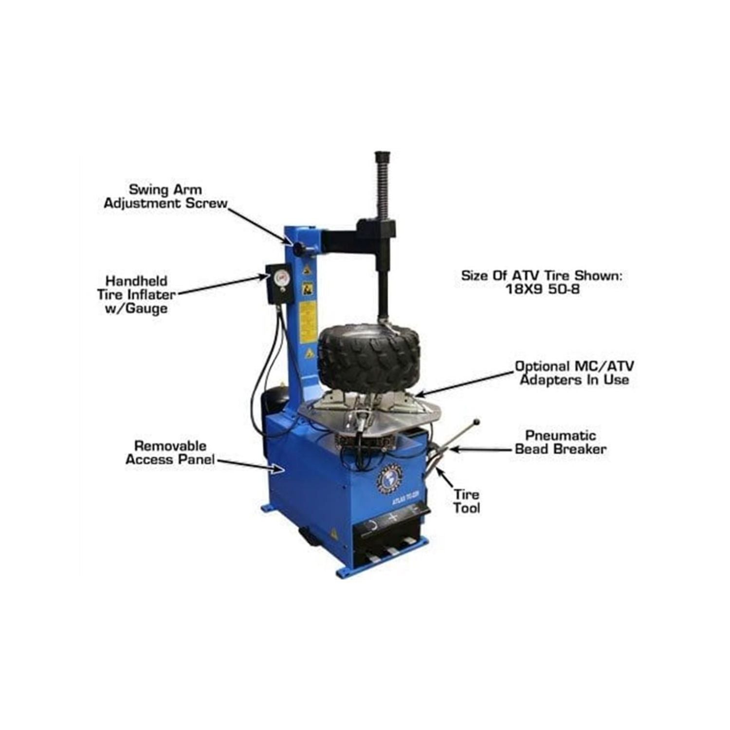 Atlas TTC229 Rim-Clamp Tire Changer w/ Bead Blaster #ATEATTC229, AlamoEquipment.com